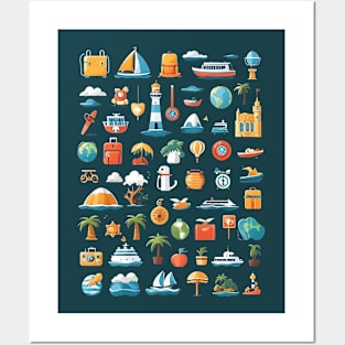 TRAVEL AND TOURISM ICONS Posters and Art